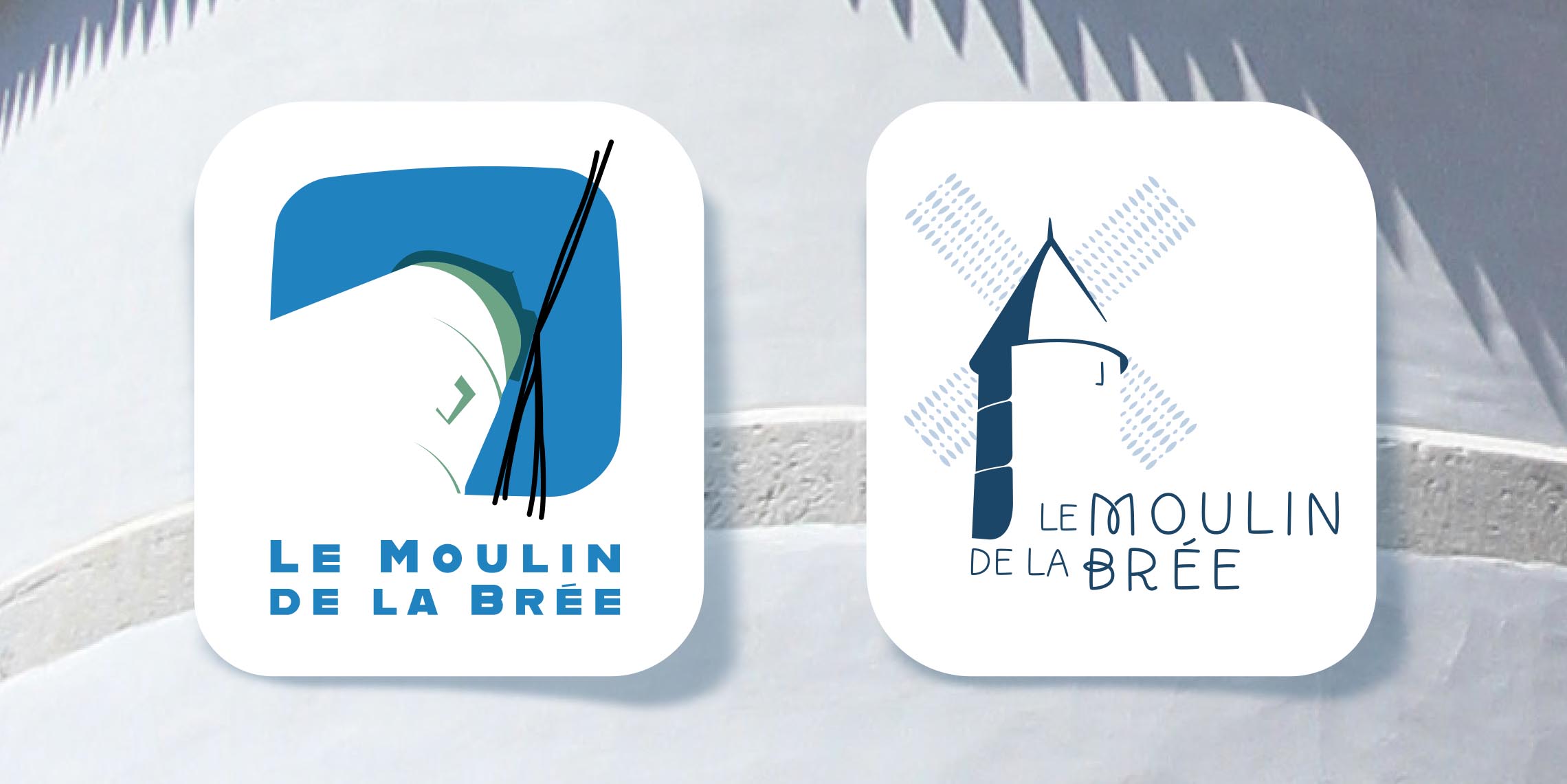 Recherches d'identité visuelle pour le Moulin de la Brée